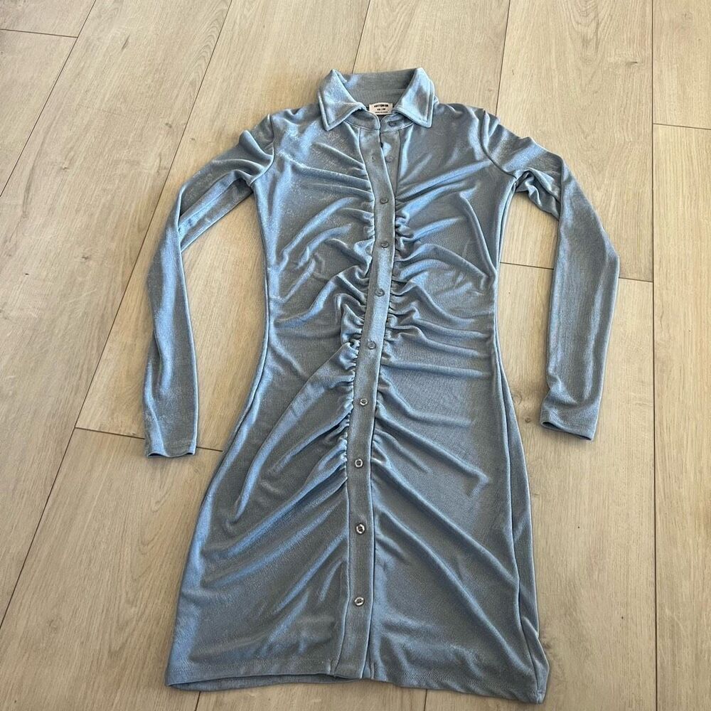 Cotton On button up ruched dress size xs
